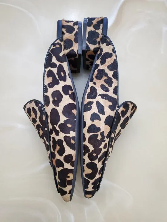 Cole Haan Calf Hair Piper Loafer Mules in Leopard Print Size 8 - Picture 7 of 12